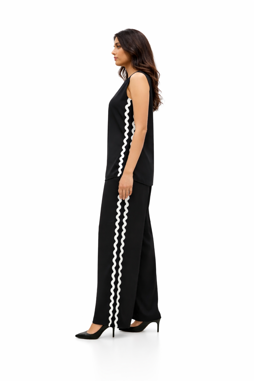 Darshan Style Hub Women’s Black Co-ord Set | Boat Neck, Sleeveless Ethnic Set 2