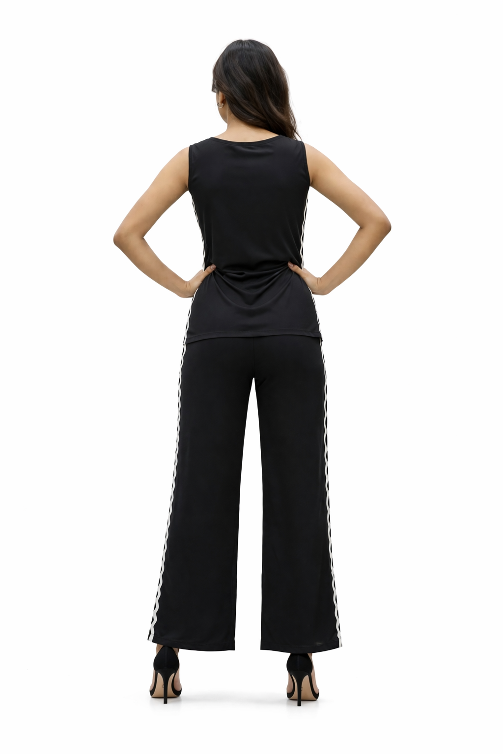 Darshan Style Hub Women’s Black Co-ord Set | Boat Neck, Sleeveless Ethnic Set 4